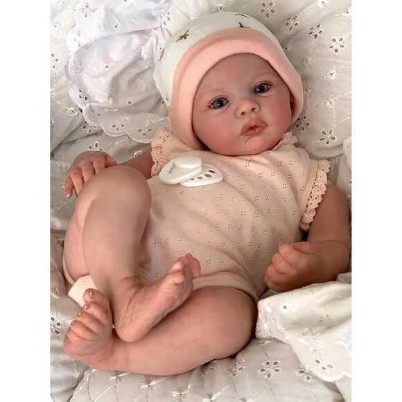 🆕18 Inches Girl Cloth Body Rooted Hair Realistic  Newbron Reborn Baby Doll - Picture 2 of 3